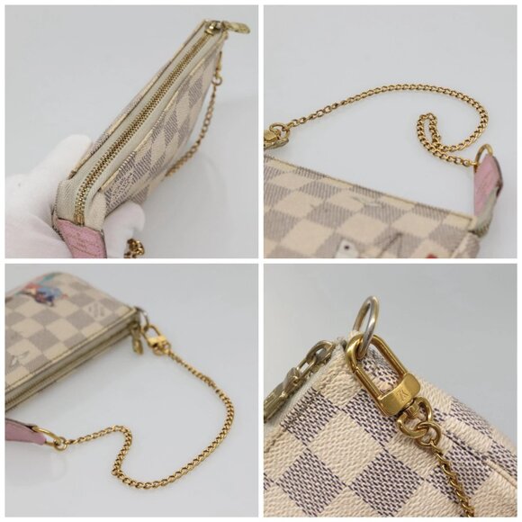 LOUIS VUITTON Damier Azur Mini Pochette Accessoires Pouch N41669 LV Auth 142332 - Picture 16 of 16